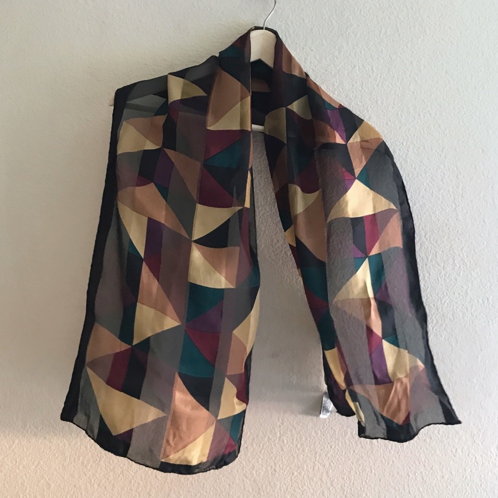 Bill Blass | Vintage Silk Scarf Geometric Print